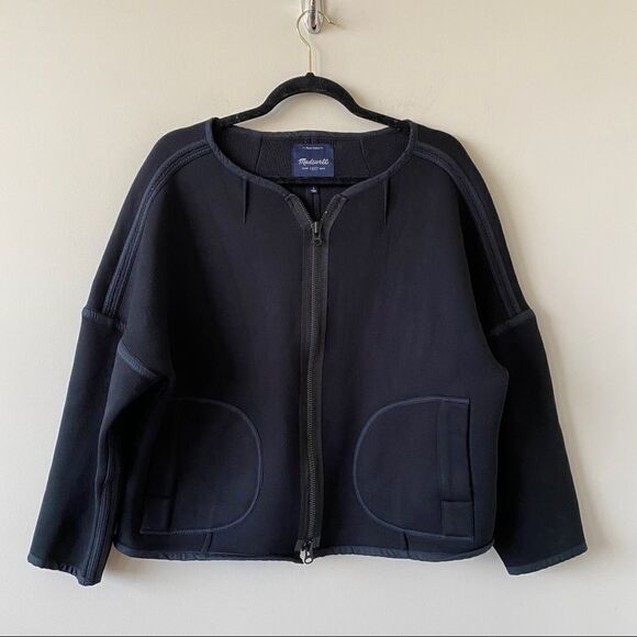 Madewell "Everywhere Black Double Zip Oversized Jacket" - Picture 3 of 9